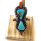 Navajo Sterling Kingman Turquoise & Red Coral Ring Size 9 By Shawn Cayatineto