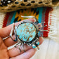 Navajo Sterling Silver & Number 8 Mountain Beetle Turquoise Pendant