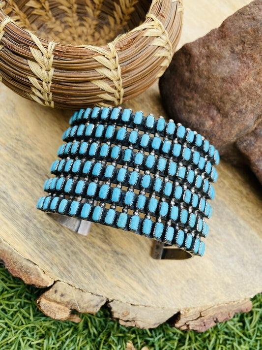 Navajo Vintage Turquoise & Sterling Silver Cuff Bracelet