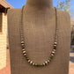 Navajo Sterling Silver & Sonoran Gold Turquoise Beaded 24 Inch Necklace