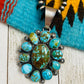Navajo Sterling Silver & Kingman Web Turquoise Pendant By Kathleen Chavez