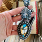 Navajo Sterling Multi Stone Spice & Sterling Silver Indian Chief Pendant