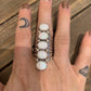Navajo White Opal & Sterling Silver Climber Ring