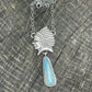 Navajo Sterling Silver Indian Chief Royston Turquoise Drop Necklace