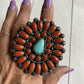 Shawn Cayatenito Sterling Silver Turquoise & Coral Statement Ring Size 8  Signed