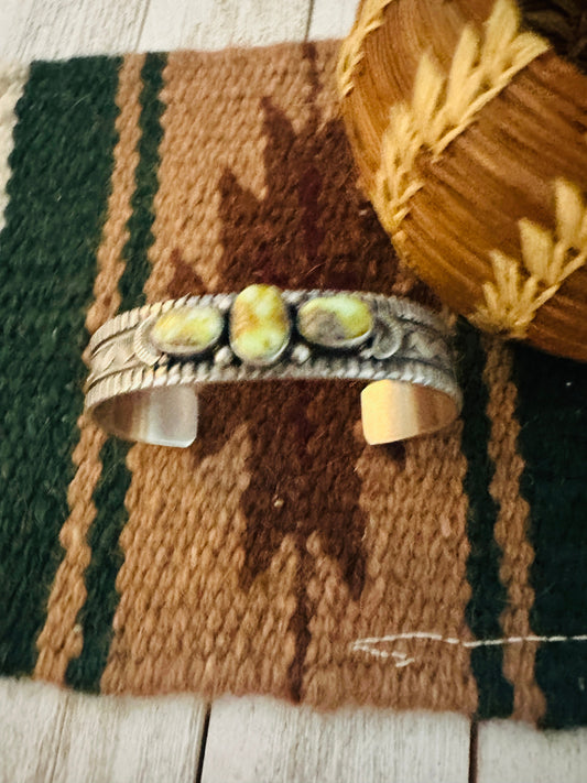 Navajo Palomino Turquoise & Sterling Silver Cuff Bracelet