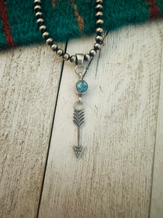 Navajo Turquoise & Sterling Silver Arrow Pendant