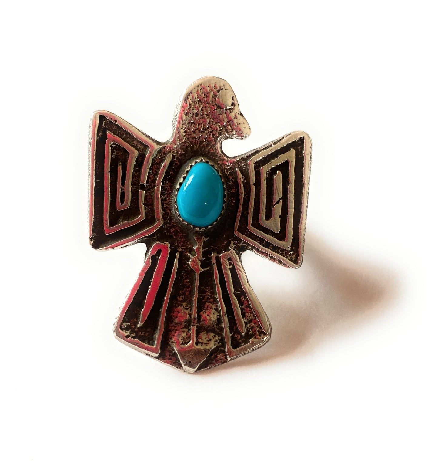 Navajo Sterling Silver & Turquoise Thunderbird Ring