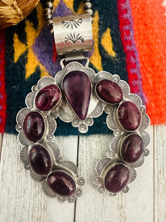 Navajo Sterling Silver & Purple Spiny Naja Pendant