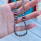 Navajo Coral & Sterling Silver Pearl Beaded 24 Inch Necklace