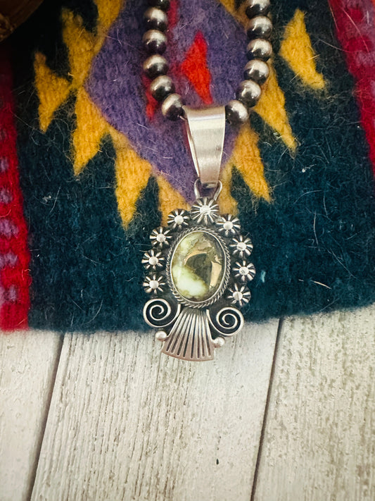 Navajo Palomino Turquoise & Sterling Silver Pendant