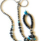 Navajo Turquoise & Sterling Silver Pearl Beaded Jacla Necklace