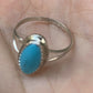 Delicate Navajo Turquoise & Stamped Sterling Silver Ring