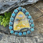 Navajo Turquoise & Bumble Bee Cluster Jumbo Ring Size 7