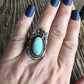 Navajo Royston Turquoise & Sterling Silver Ring Size 5. By Artist R. H