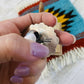 Navajo Sterling Silver And White Buffalo Cluster Ring Size 10