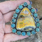 Navajo Turquoise & Bumble Bee Cluster Jumbo Ring Size 7