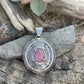 Navajo Sterling Silver Pink Rhodonite Elegant Pendant Signed