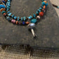 Navajo Handmade Sterling Silver & Turquoise Blossom Pendant Signed
