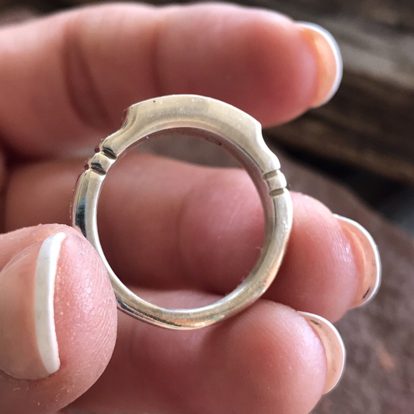 Navajo Sterling Silver Black Onyx Stacker Ring