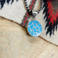 Zuni Turquoise & Sterling Silver Inlay Pendant Signed