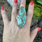 Stunning Navajo Number 8 Turquoise & Sterling Silver Statement Ring Size 12