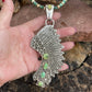 Navajo Sterling Silver Sonoran Gold Turquoise 4 Stone Indian Chief Pendant