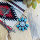 Navajo Sterling Silver & Carico Lake Turquoise Liberty Coin Necklace