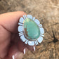 Royston Turquoise & Sterling Silver Navajo Ring Size 6.5 Stamped Sterling