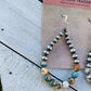 Navajo Sterling Silver Pearl, Turquoise & Spiny Oyster Spice Beaded Multi stone Earrings