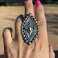 Navajo Diamond Star Sterling Silver Ring Size 8 Signed