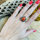 Navajo Sterling Silver & Orange Spiny Ring Size 5.75