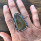 Navajo Ribbon Turquoise And Sterling Silver Ring Size 6.5 Signed