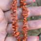 Navajo Sterling Silver Natural Coral Strand Bead 30 Inch Necklace