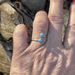 Navajo Turquoise Double Stone & Sterling Silver Adjustable Ring