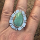Royston Turquoise & Sterling Silver Navajo Ring Size 6.5 Stamped Sterling