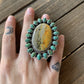 Navajo Royston Turquoise & Bumble Bee Statement Ring Size 5.75