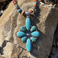 Navajo Multi Turquoise Cluster & Sterling Pendant Signed