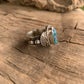 Navajo Kingman Turquoise & Sterling Silver crescent ring