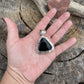Navajo Sterling Silver Black Onyx Elegant Triangle Pendant Signed