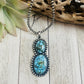 Navajo Kingman Web Turquoise And Sterling Silver Pendant Signed