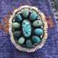 Navajo Cluster Multi Turquoise &  Sterling Silver Ring Size 6.5