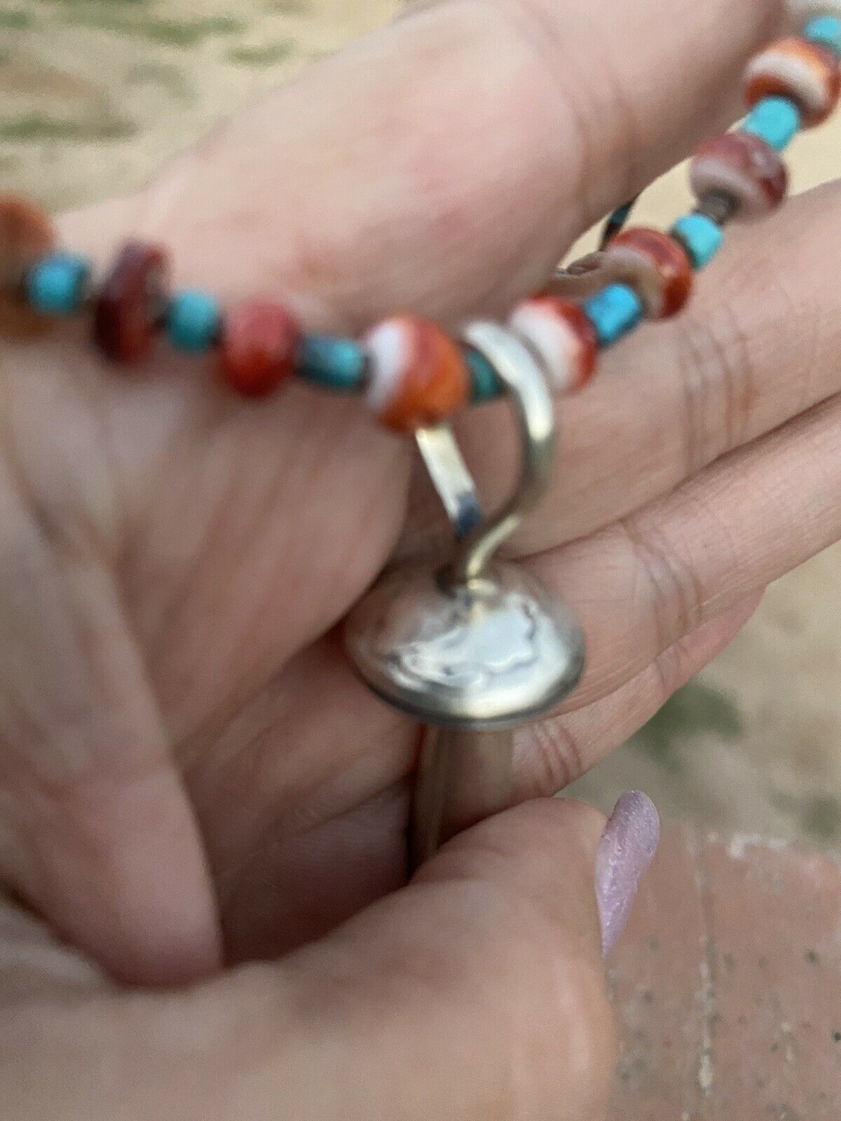 Navajo Handmade Sterling Silver Navajo Liberty Dime Blossom Pendant