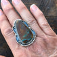 Navajo Ribbon Turquoise And Sterling Silver Ring Size 6.5 Signed