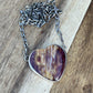 Navajo Purple Spiny And Sterling Silver Heart Necklace Signed