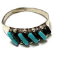 Zuni Sterling Silver & Turquoise 5 Stone Needlepoint Ring we