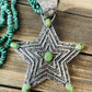 Navajo Turquoise & Sterling Silver Tufa Cast Star Beaded Necklace