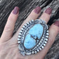 Navajo Golden Hills Turquoise & Sterling Silver Ring Sz 7.5