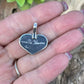 Zuni Iridescent Blue / White  Opal & Sterling Silver Heart Pendant