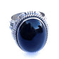 Navajo Sterling Silver & Black Onyx Ring Size 13.5 Signed